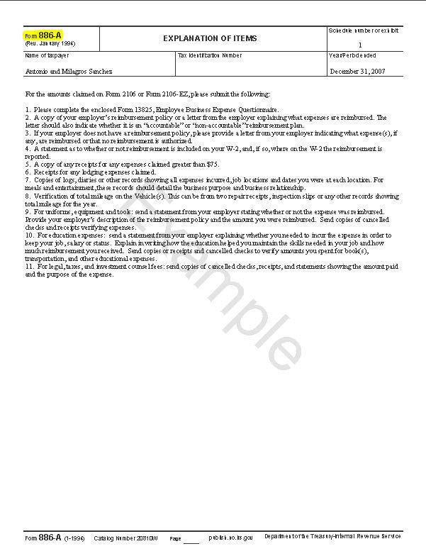 Audit Form 886A Tax Lawyer Answer Response To IRS